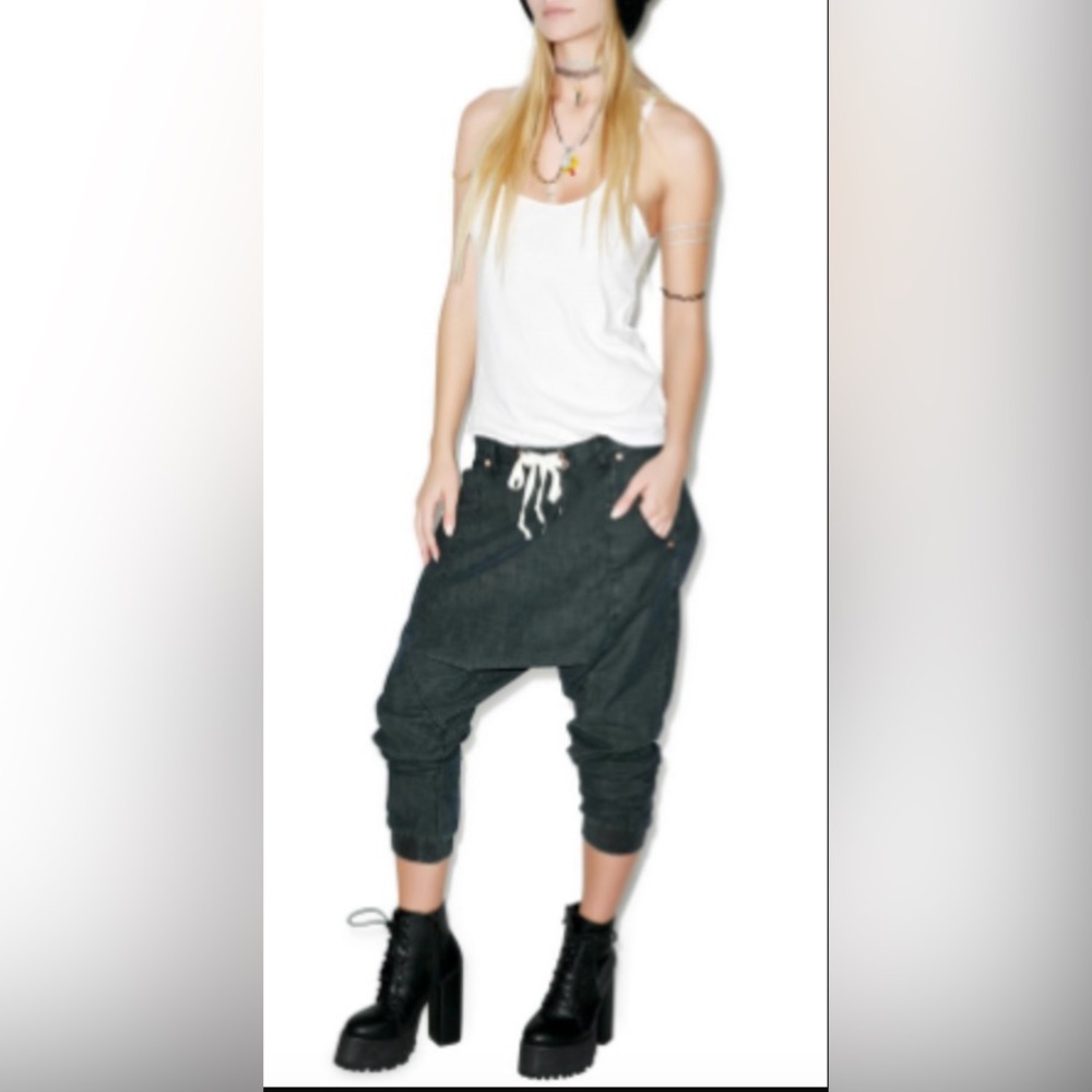 One Teaspoon drop crotch dark gray pants 
ladies size XS